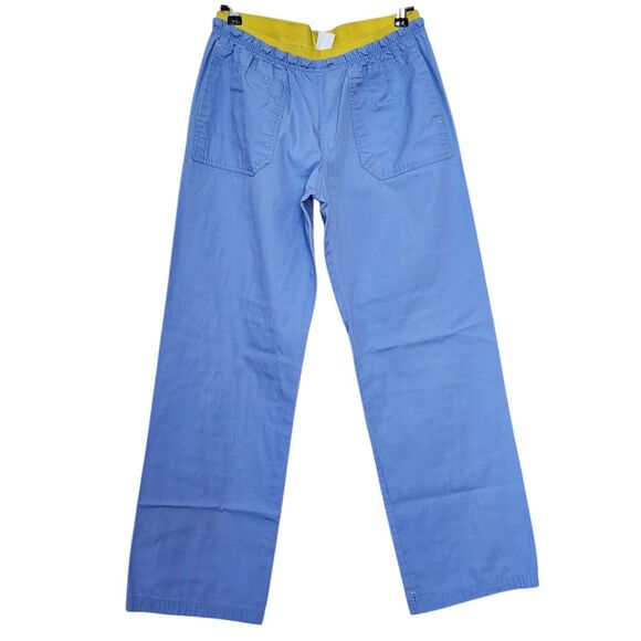 Spread Good Cheer Womens Scrub Bottoms Size M Blue Elastic Waist Straight Leg - Picture 1 of 10